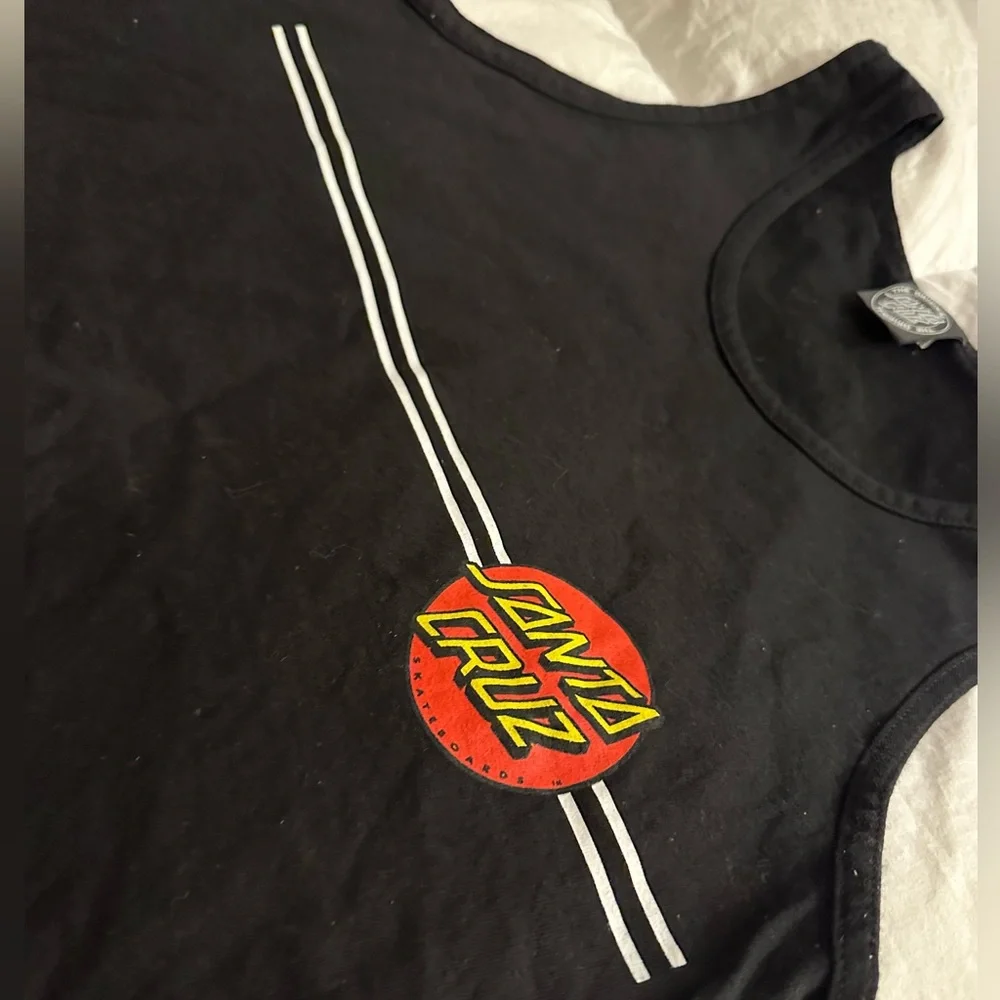 Santa Cruz Skateboards Black Muscle Tee with Logo - Picture 2 of 6